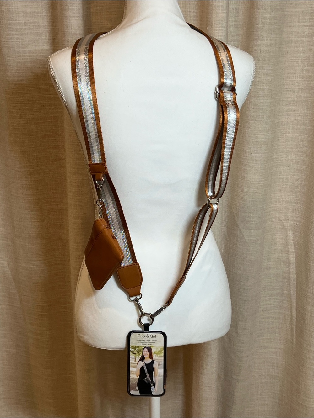 Save the girls , Clip & Go Phone Clip Crossbody Strap with wallet